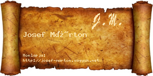 Josef Márton névjegykártya
