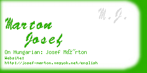 marton josef business card